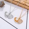 Summer Trendy Alloy Pendant Necklace With Cz Stones And Geometric Style