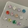 6mm Millennium Rose Cut Zircon Flat Back Earrings - Sweet & Spicy Bling for Cartilage & Conch.