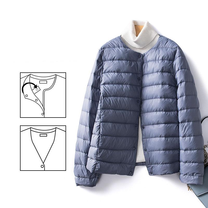 Women Down Coat Autumn Winter Round Neck Lightweight Down Jacket Womens Warm Liner Short Tops Fashion All Match