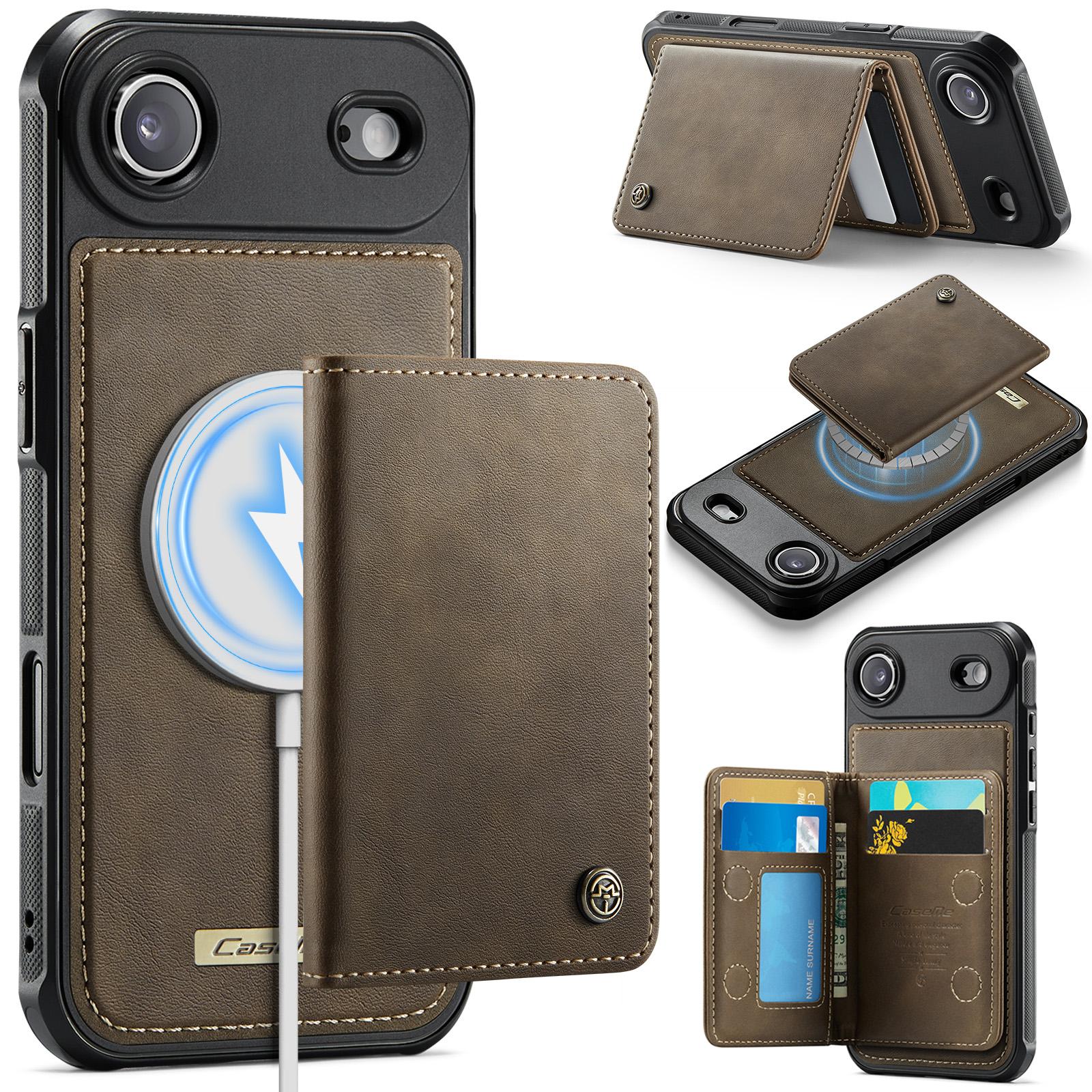 

2 in 1 Detachable Magnetic Leather Wallet Cards Solt Phone Case for IPhone 17 Pro Max 16 Plus 15 14 13 12 RFID Pocket Book Cover iPhone 16 Pro кавовий
