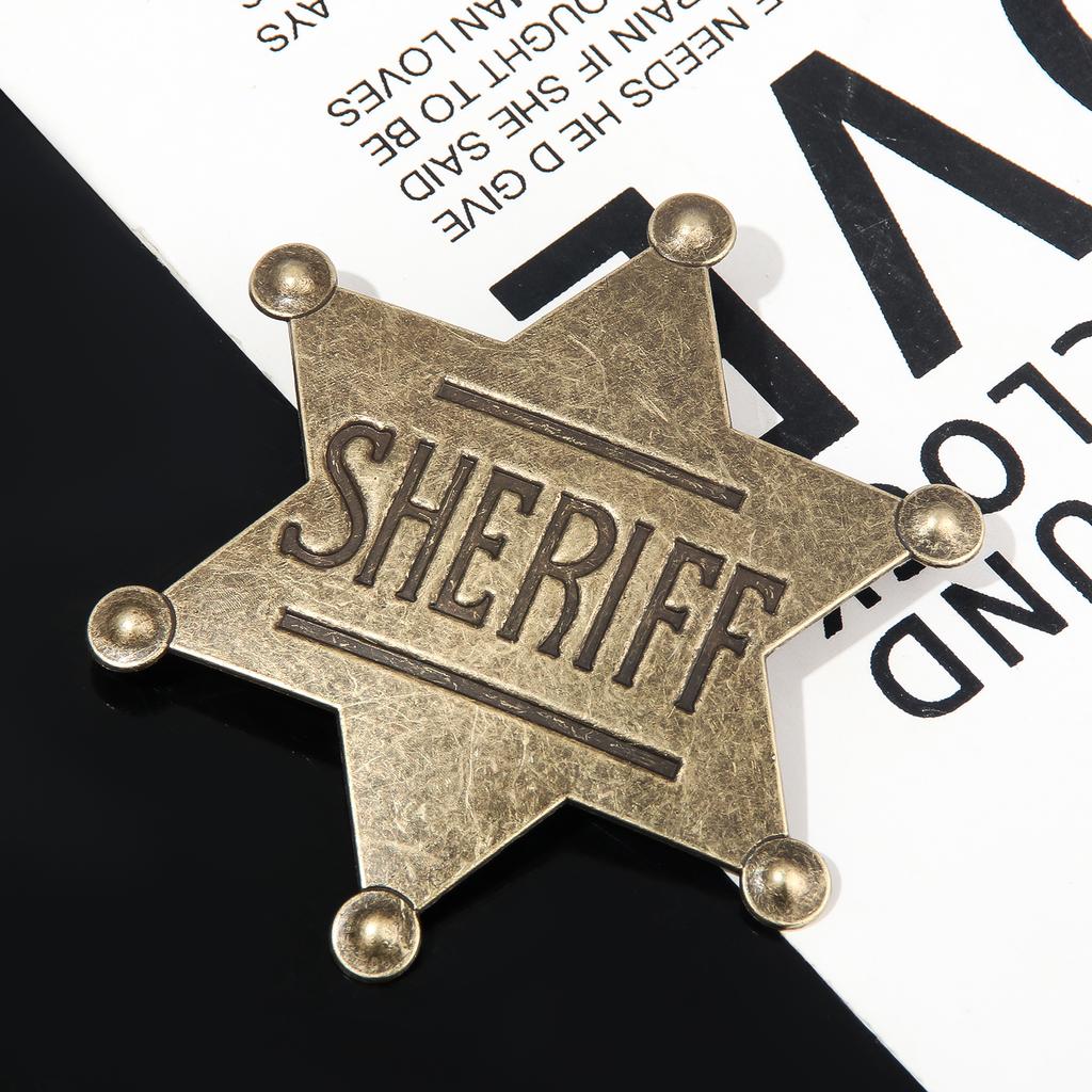 Distintivi da Sceriffo per Adulti Occidentali Costume Stella a Forma di Spilla Metallica Brooch Feste di Carnevale Regali per Halloween Cowboy Onore Giocattolo Scolastico