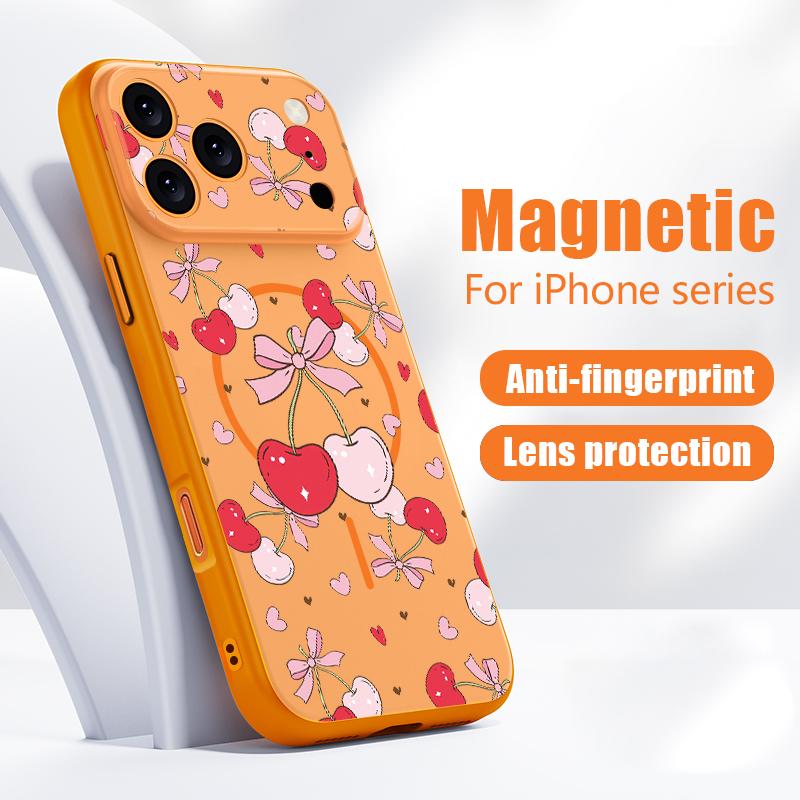 Colorful Bowknots Pattern Case For iPhone 17 Pro Max iPhone 16 Pro Max 15 14 13 Magnetic For Magsafe Hybrid TPU+PC Matte Cover