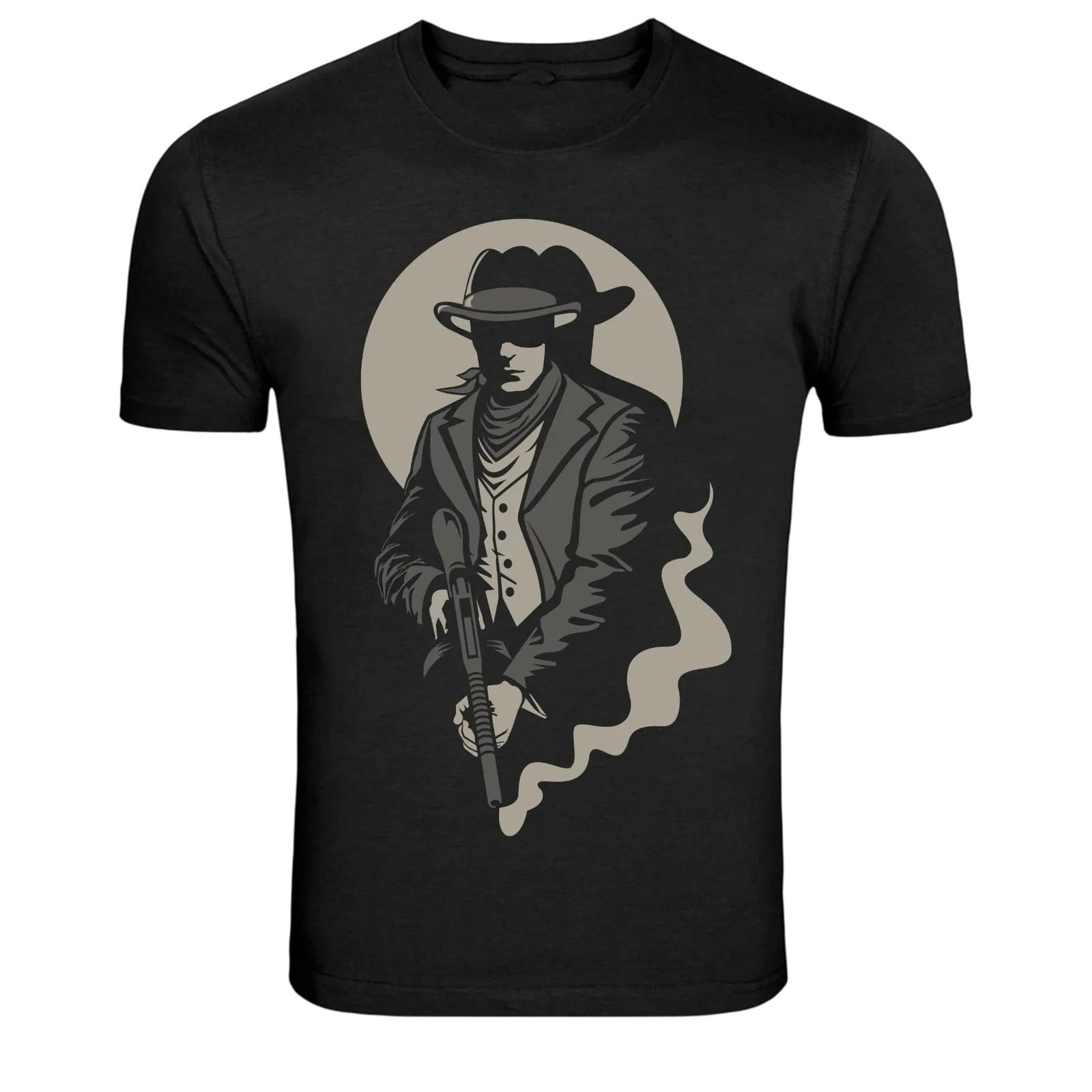 Western Cowboy Gunslinger Vintage Style T-Shirt XS