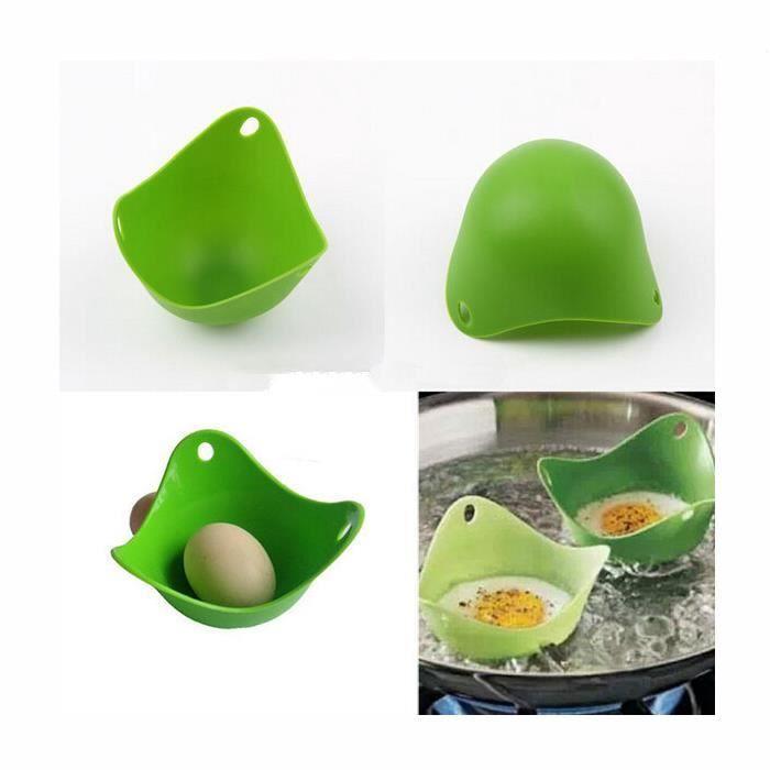 Set of 4 Egg Poachers Eggs Poached Egg In Silicone Cooking Utensil Kitchen