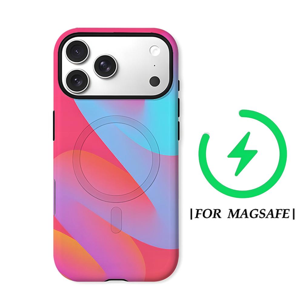 Pink Blue Gradient Swirl Phone Case for IPhone 17AIR 16E 16 15 14 13 12 11 17 Pro Max Plus Double-layer Back Cover