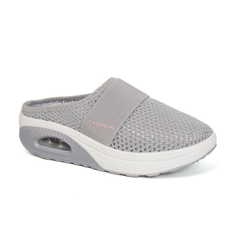 Scarpe con tacco a zeppa, Pantofole casual chiuse a punta larga, Scarpe a punta tonda, Nuove scarpe da donna