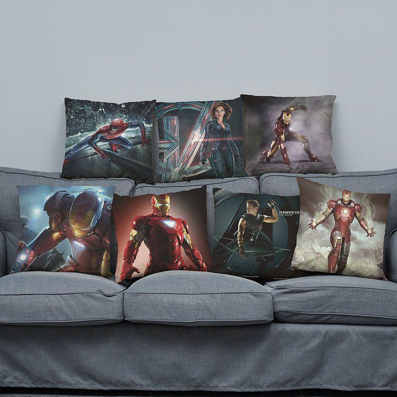 Luxurious Super Soft Avengers Alliance Cushion Cover Featuring Iconic Iron Man Design