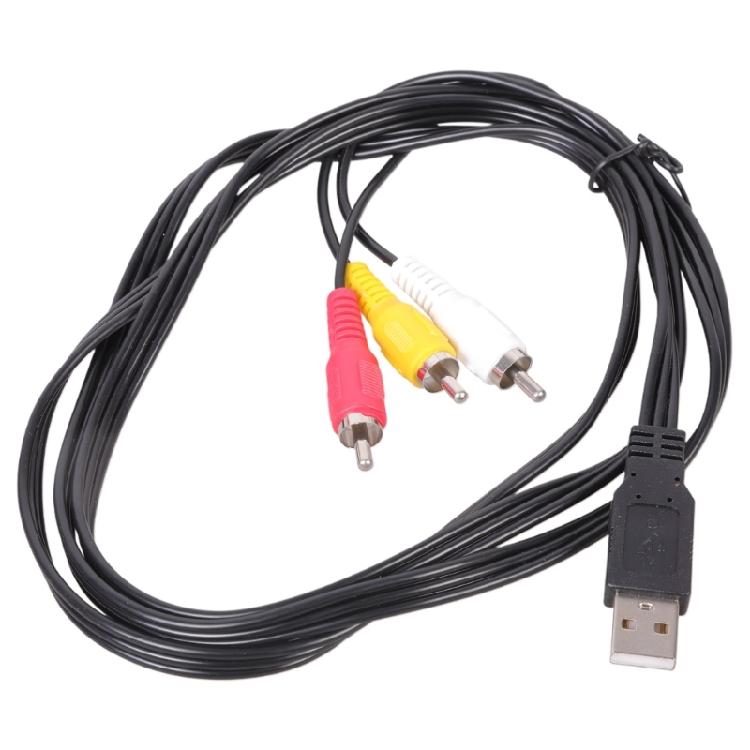 Flexible 150CM USB To 3RCA AV Adapter Cable For HDTV PC And Home Entertainment Systems
