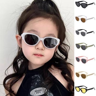 Children Sunglasses  Fashion Boy Girl Oval Vintage Goggles Baby Travel Kids Sun Glasses 7 Colors Optional Uv400