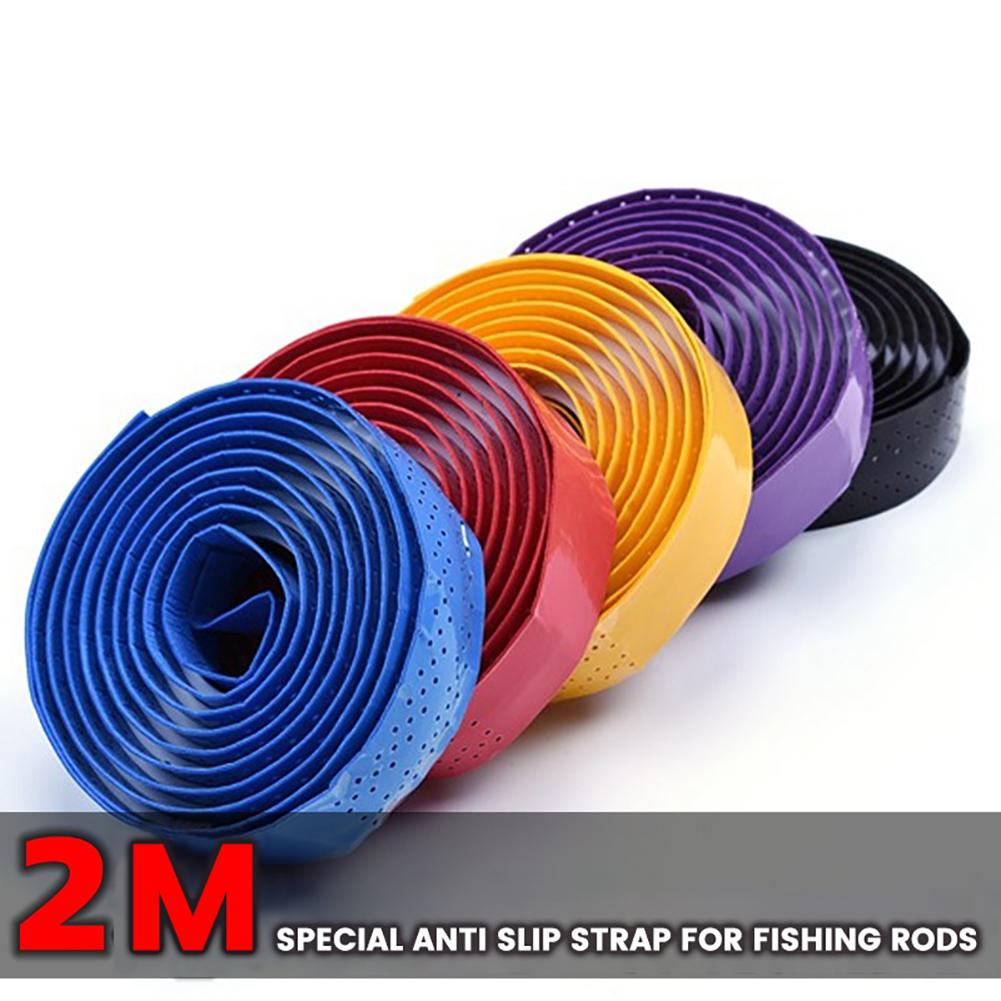 Fishing Rod Handle Adhesive Absorb Sweat Belt Fishing Rod Wraps Tape Fishing Rod Handle Cover 200cm x 2.5cm x 0.8mm