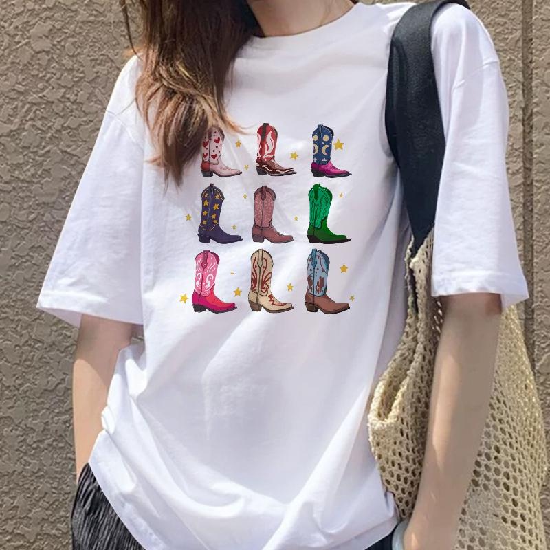 Skin-Friendly Fabric Women's Crew Neck Short Sleeve Tee, Fit for Casual Dates