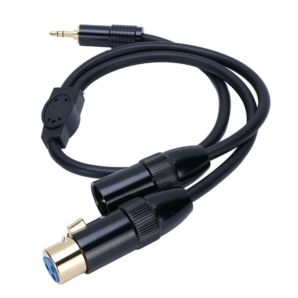 3.5mm to XLR Splitter Cable 0.5m Length 3.5mm Stereo Plug to 3 Pin XLR Male and Female Connector Cab