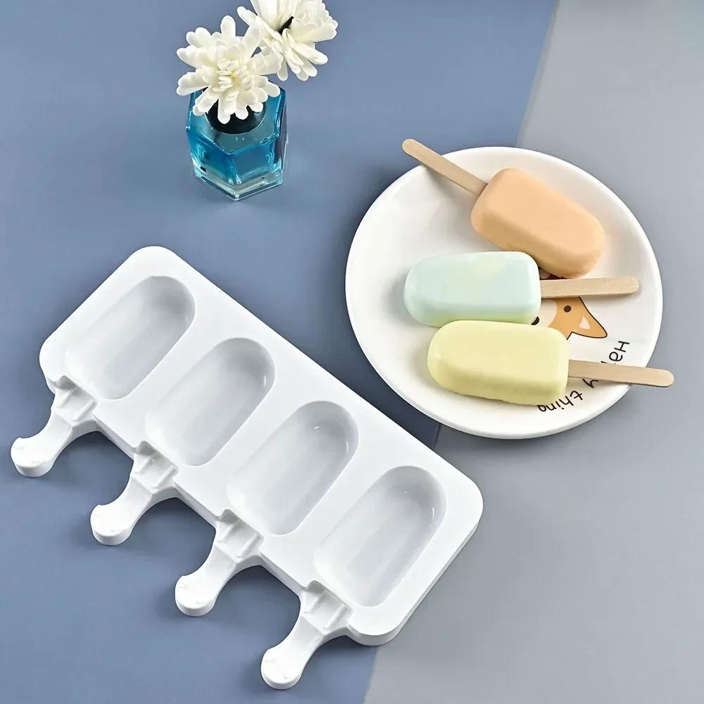 Silicone Ice Cream Mold DIY Popsicle Mold Chocolate Dessert Tray Ice Cube Maker Ice Box Homemade Tools Summer Party Supplies