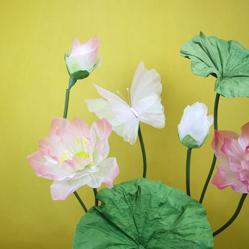 40/60cm Simulation Lotus Giant Buddha Water Lily Artificial Flower Lotus Leaf Lotus Pond Decoration Wedding Decoration