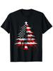 MenS Patriotic American Flag Christmas Tree TShirt