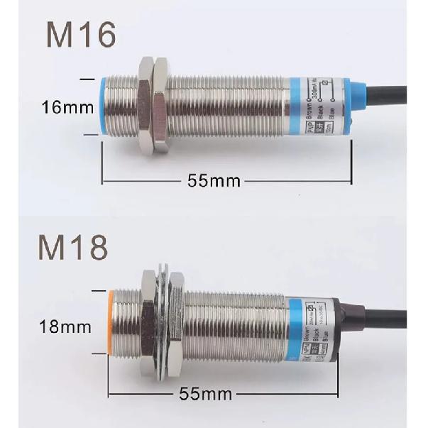 1PCS/LOT  SC12-20K  M8  M12  M16  M18  High Speed Gear Speed Sensor  NPN Three-wire Normally Open  Metal Detection 4mm Distance M16 NPN