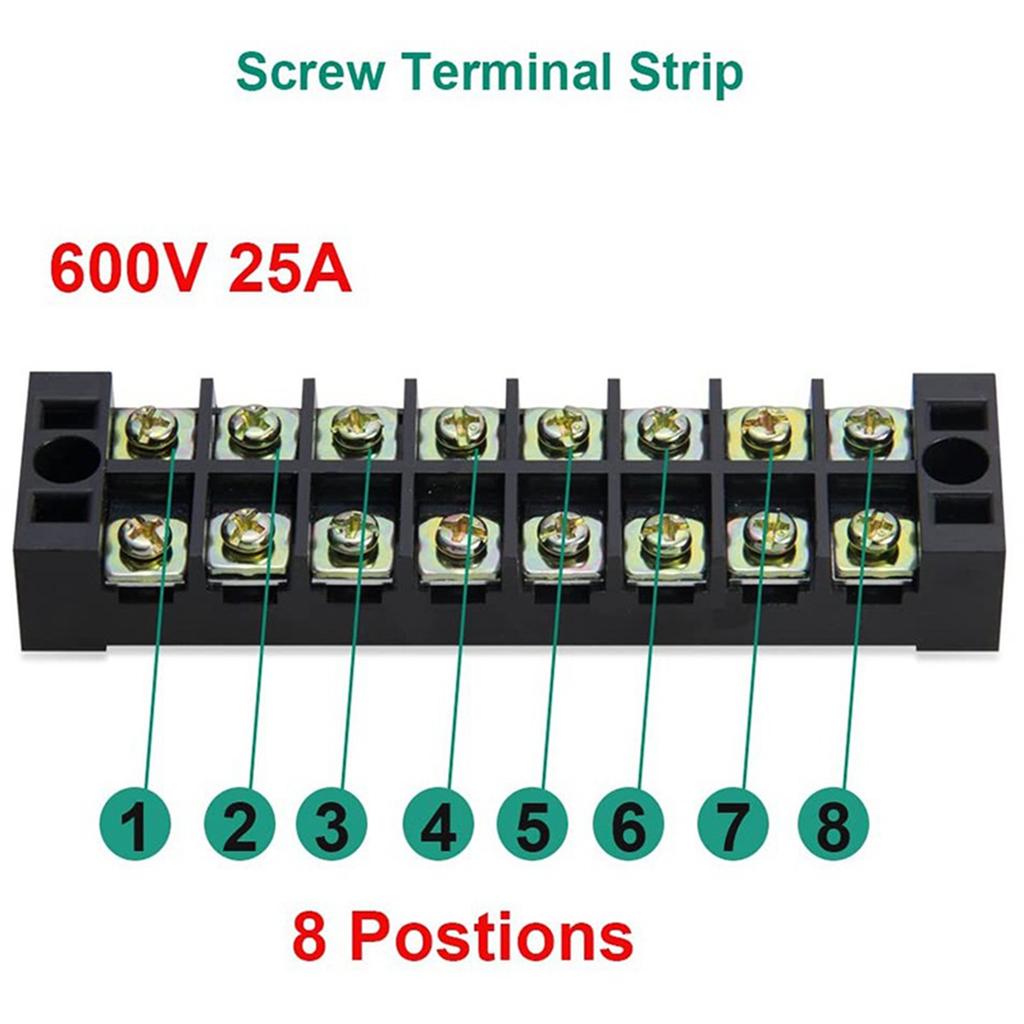 AA58 4 Pc 8P Terminal Block, 4 Pc 8P Shorting Bar, TB1505 Flame Retardant Copper Terminal Short-Circuit Terminal
