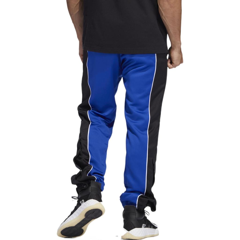 Adidas Contrast Drawstring Basketball Loose-Fit Pants Men Bottoms Blue HB5440