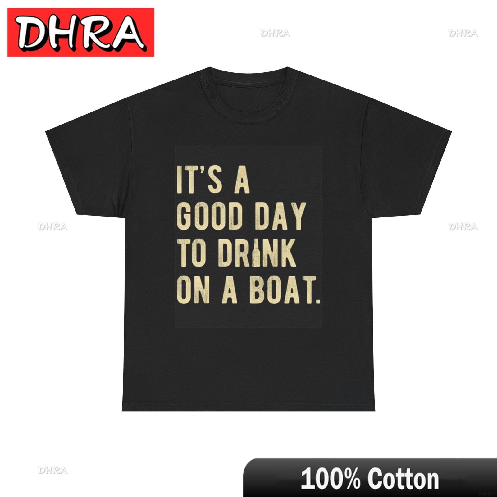 Good Day To Drink on A Boat Graphic T Shirt Funny Unisex Heavy Cotton Tee Beers Artistic Urban Streetwear Clothing TShirt S