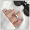 Stylish And Sleek Pure Silver Adjustable Ring Thick Band Geometric Design For Look Trendy
