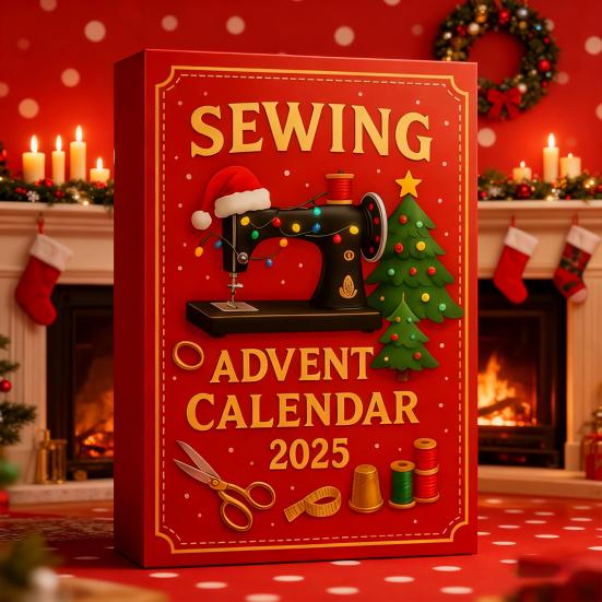 2025 Sewing Advent Calendar Craft Stitching Gift Box with 2D Acrylic Sewings Tools Buttons Threads Ornaments 24-Day Christmas Countdown Holiday Gift