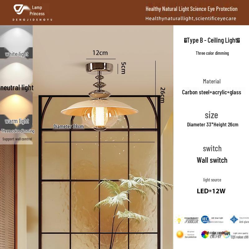 Casagd French Retro Chinese Style Hallway Ceiling Light - Creative Designer Balcony & Corridor Lighting