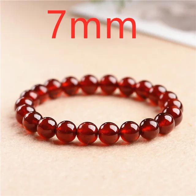 Natural Orange Red Garnet Gemstone Beads Bracelet for Women Men 7mm 8mm 9mm 10mm Stretch Crystal Round Bead Bracelet AAAAA