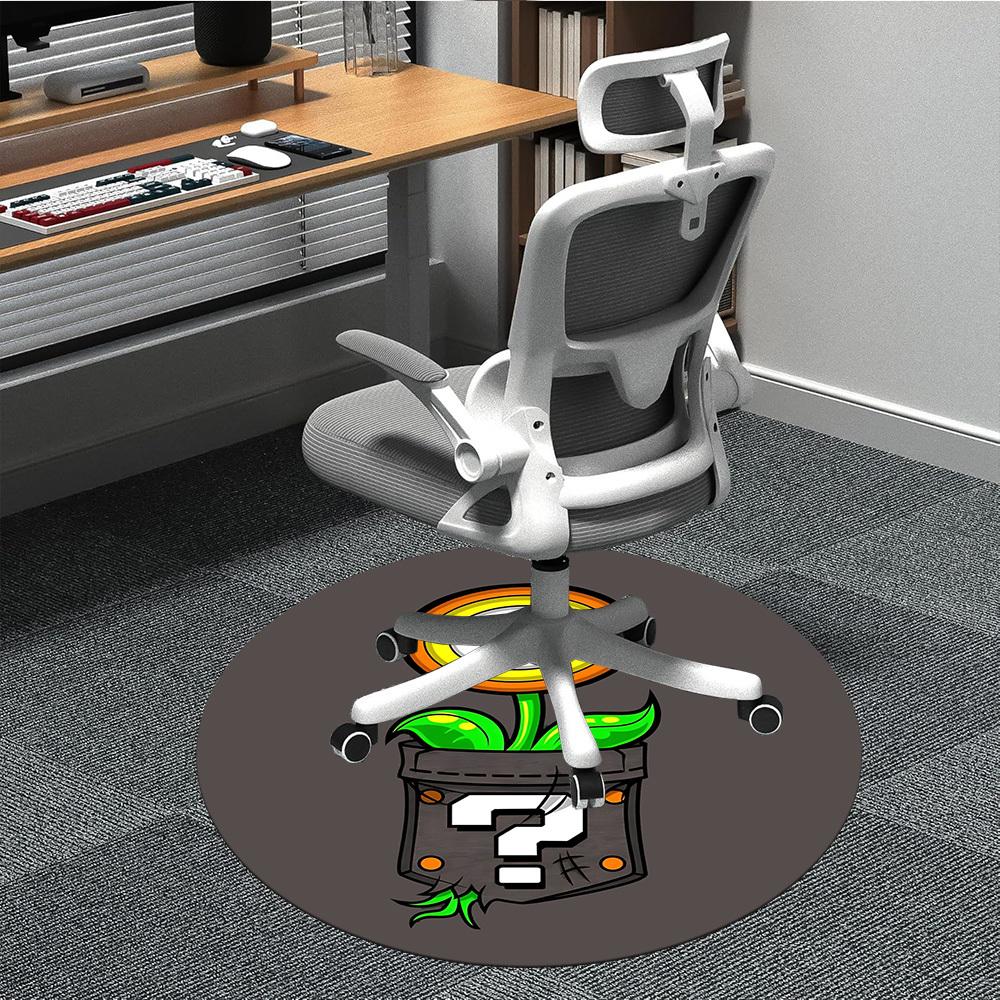 

1pc Mario Flower Pot Office Round Area Rug, Under Office Chairs Bedroom Living Room Home Decor, Room Decoa1022215 80cm by 80cm