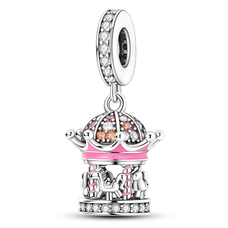 100% Copper Princess Dress Castle Witch Prince Dream Series Charms Beads Fit 3Mm Original Bracelets Diy Fine Jewelry Making
