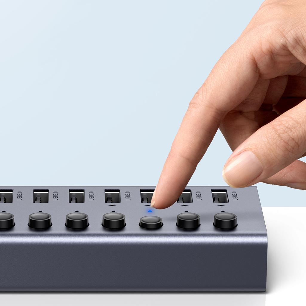 Ugreen 7-Port USB-C Hub with Power Delivery & Slate Gray Finish (CM481)