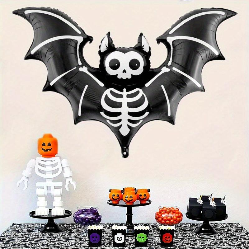 59-Inch Extra Large Bat Halloween Balloon - Realistic Black & Gray Aluminum Foil Balloon, Halloween Decorations, No Air Pump