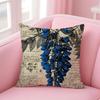 Wisteria Magazine Print Cushion Cover Linen Pillowcase Cover Soft Decor for Sofa Home Room