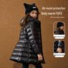 ASK JUNIOR Girls' 90% Down Shiny Waist-cinching Winter Puffer Jacket