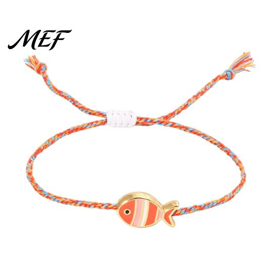 Bunte Freundschaftsbänder Kleiner Fisch Handgemachtes Geflochtenes Armband, Boho Süß Gewebtes Sommer Strand Handgelenk Zubehör Schnur Verstellbares Armband