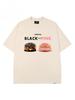 Summer Fashion Heavyweight Retro Men's Burger 100% Cotton Printed Round Neck High Quality Casual Fitness Street T-shirt