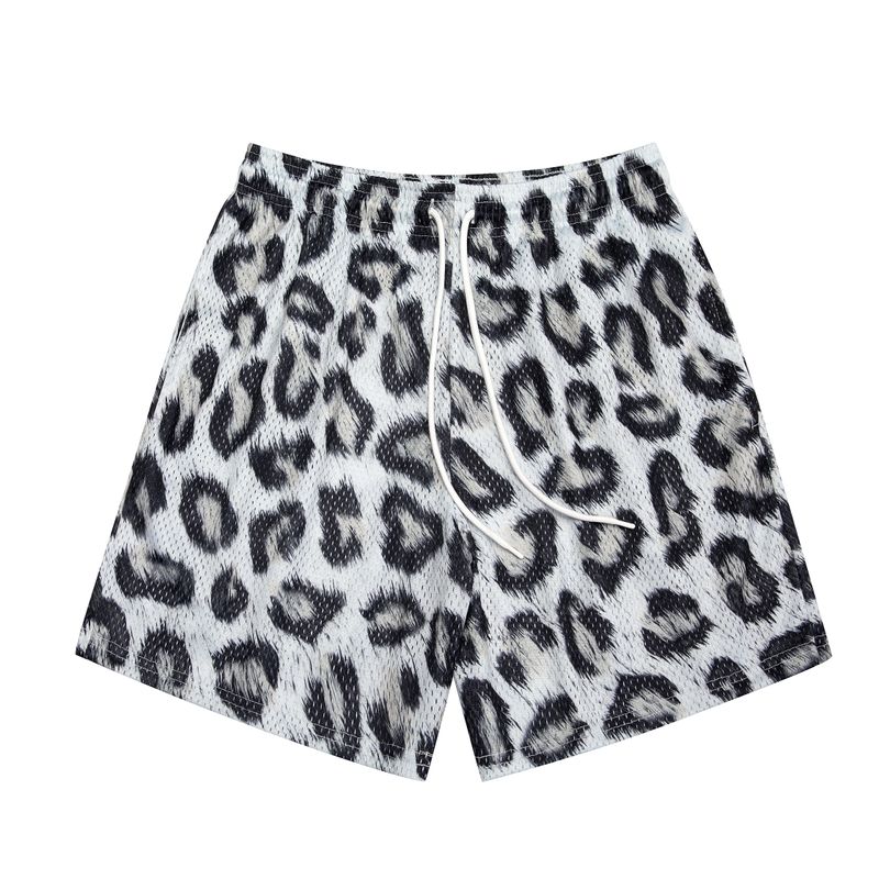 

Новые летние шорты Американские свободные спортивные парные модные с леопардовым принтом мужские повседневные баскетбольные штаны L белый
