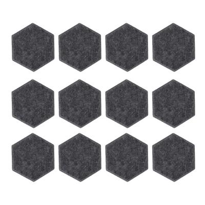 12PCS Hexagon Acoustic Panels High Density Sound Absorbing Panels Sound Proof Beveled Edge Wall