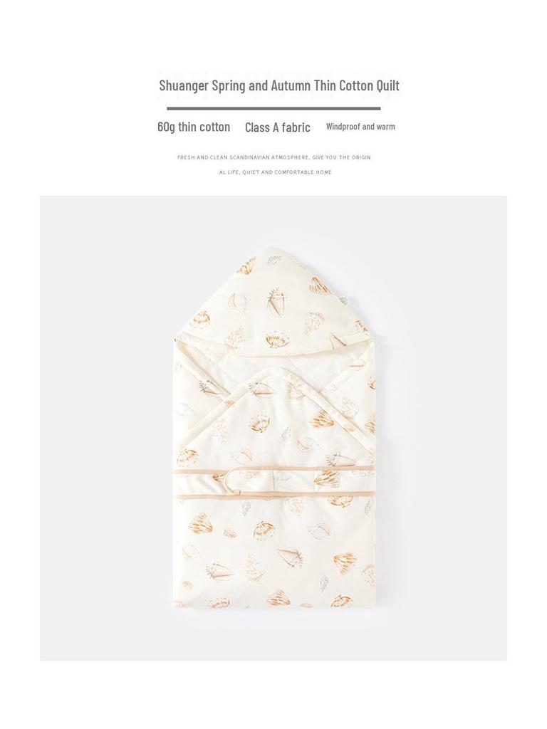 Newborn Pure Cotton Swaddle Blanket - 60g Lightweight Baby Quilt for Spring & Autumn