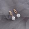 French Style Pearl Ear Clip Classic Women's Geometric Earrings