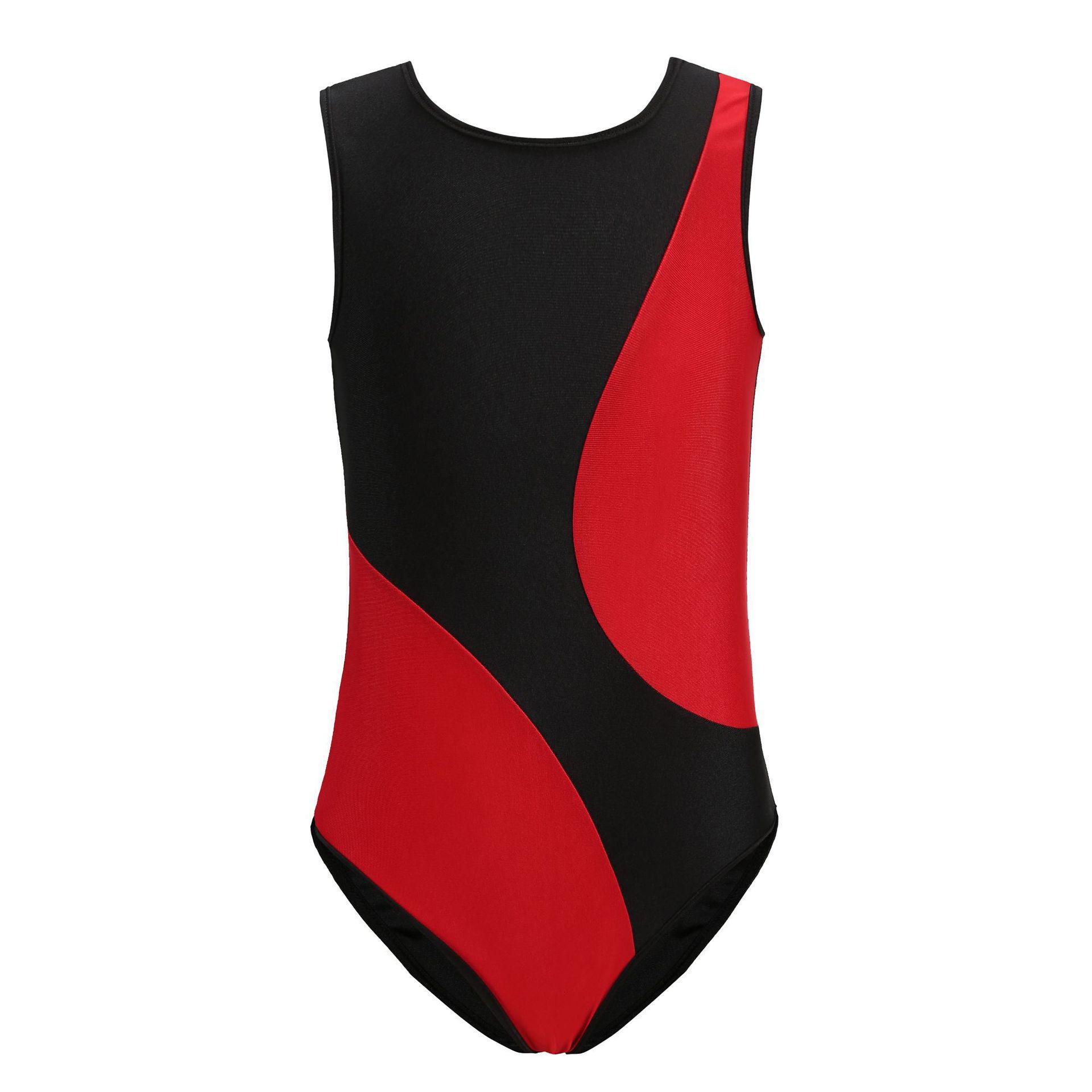 

Дитячий одяг для гімнастики та танців: Варіанти з довгими та короткими рукавами для тренувань для дівчат HG2209, 150cm чорний/червоний