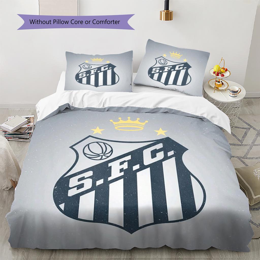 Santos FC Pattern Bedding Home Decoration Birthday Gift (1 * duvet cover + 2 * pillowcase, without core)