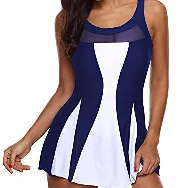 Women's Swimsuit Belly Dress One-piece Swimsuit Plus Size Swimsuit V-Neck Swimsuit