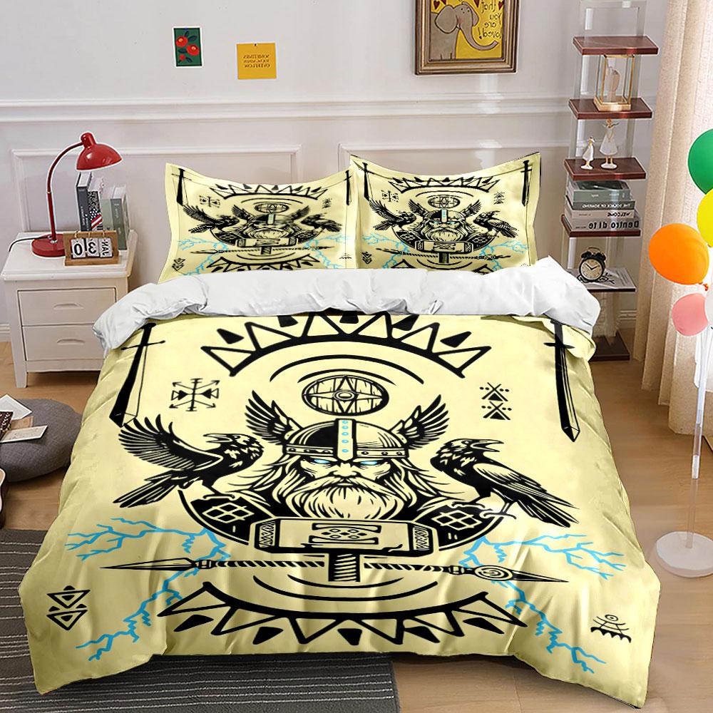 

Viking helmet, ravens, sword. Bedding sets Duvet cover sets Duvet covers Pillowcases(1 * Duvet Cover 2 * Pillowcases, without duvet insert) 135x200cm
