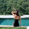 Boho Style High Waisted Monokini Bikini Set Halter Neck Push Up Sexy One Piece Swimsuit Women Summer