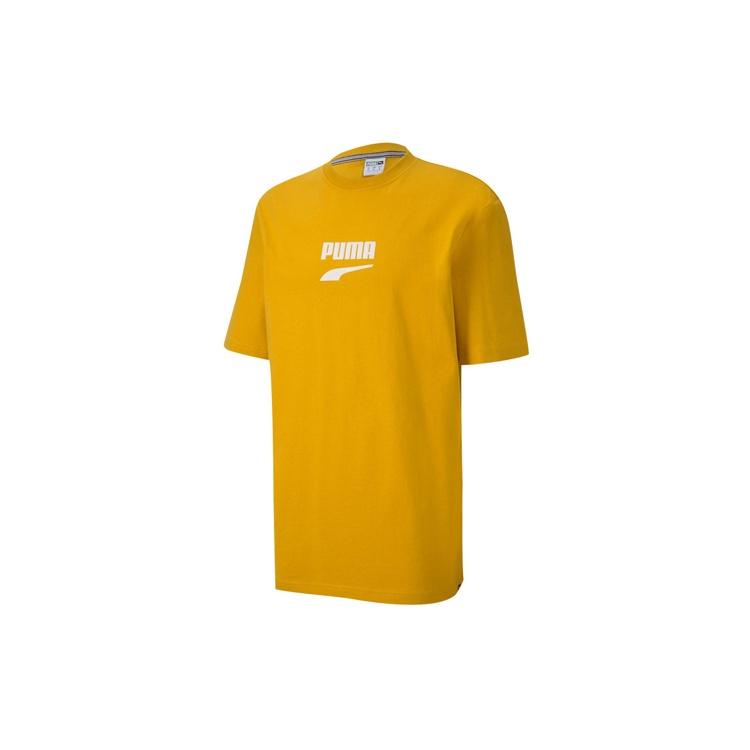 PUMA Downtown Classical Logo Short Sleeve TEE Men Gold Men s 597348-25 S