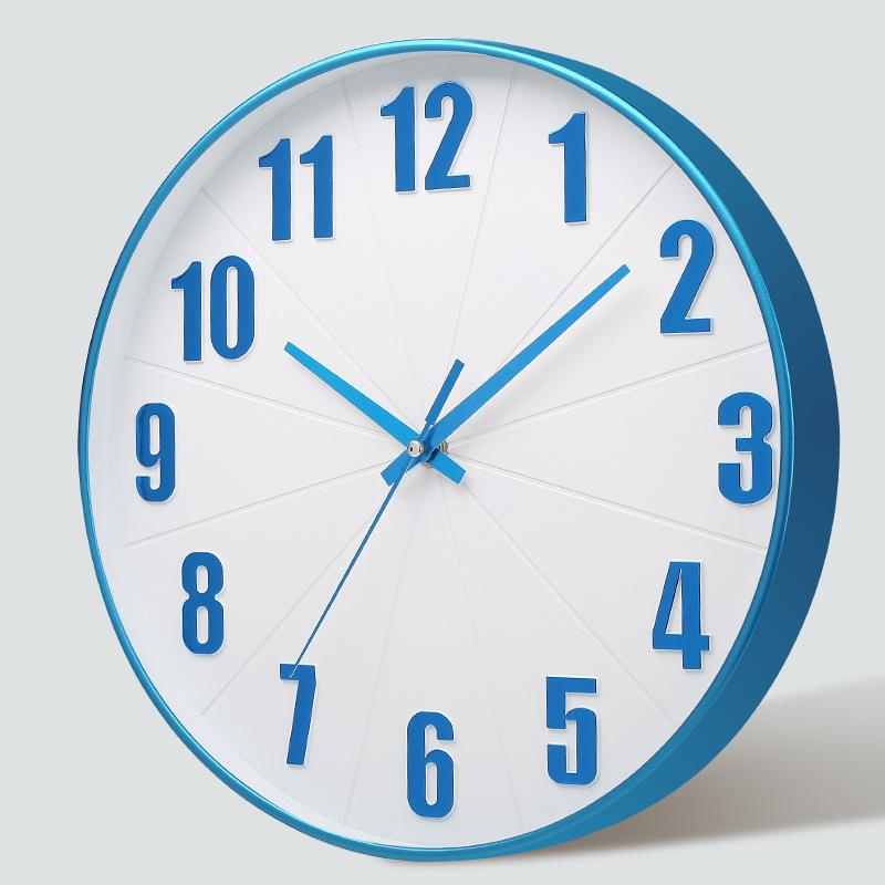 12 Inch 30CM Silent Wall Clock, Creative and Fashionable, Three-dimensional Digital Minimalist Clock for Home Living Room