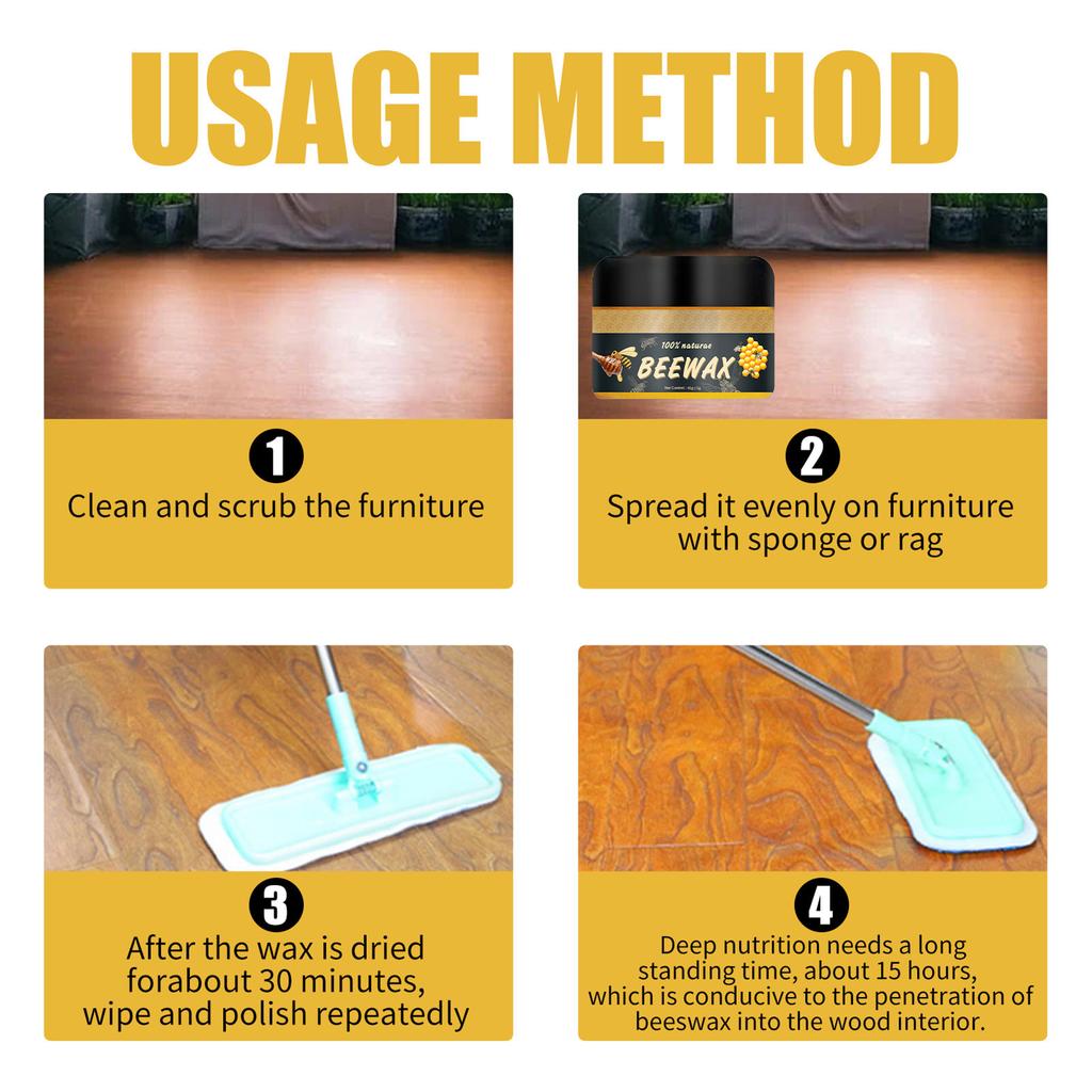 Dosenförmiger Holzmöbelreiniger Polierwachs Heim Möbelpflege Wasserdicht Polieren Bienenwachs Für Boden, Tisch, Stuhl, Schrank