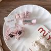 Sweet Fabric Bow Children's Bangs BB Hair Clip Pink Candy Girls Side Hair Clip