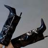 Designer High Heels Long Boots Women'S Heeled Knee High Shoes  Winter Leather Chelsea Boots Pumps New Trend Mujer De Botas