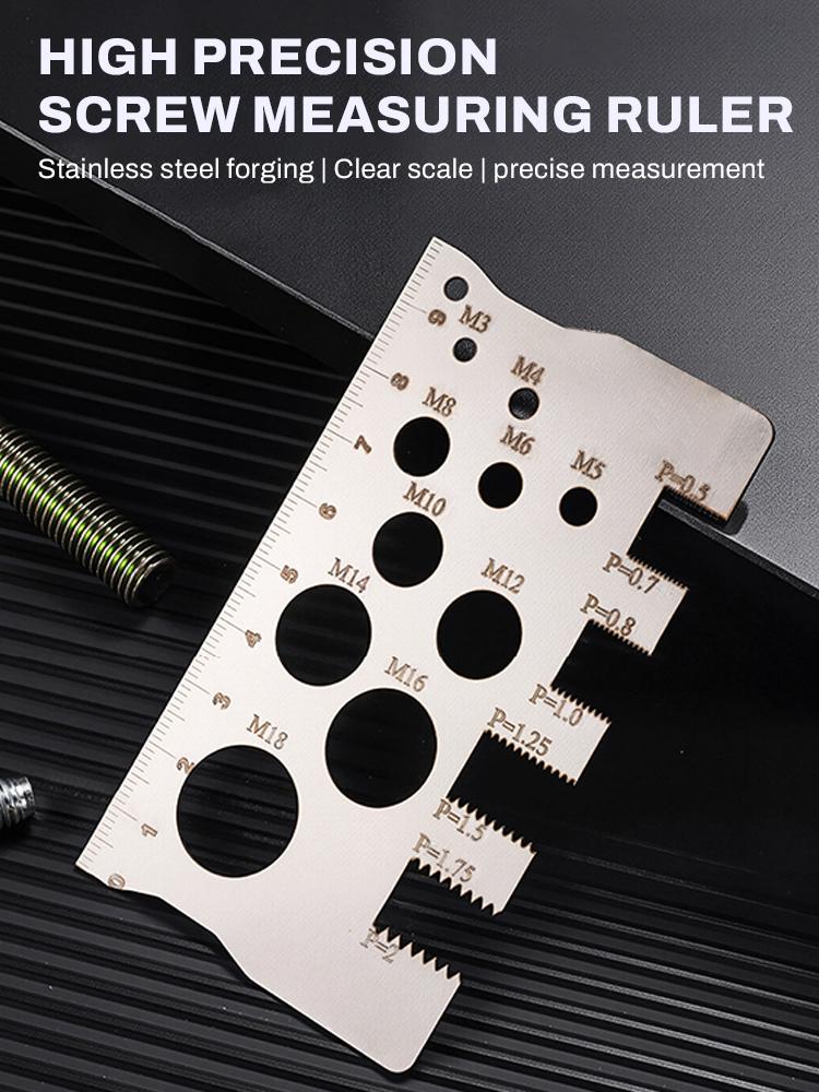 Screw Measurement Ruler Space Saving Measuring Gauge Tool For Bit Bolt Nut Screw Craft Industry Home Use